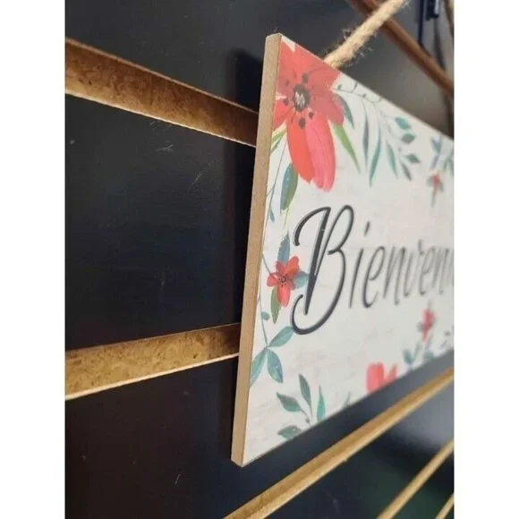 Bienvenidos Wooden Sign, Wall Decor - Picture 3 of 14